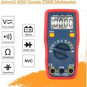 AstroAI Digital Multimeter, Voltmeter 1.5v/9v/12v Battery Voltage Tester